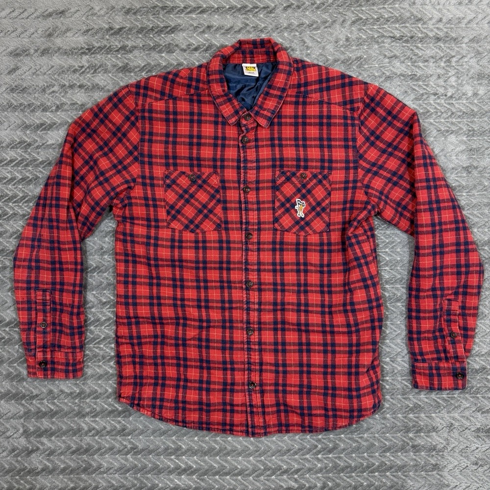 Toy Machine X RVCA Collab Men Medium Monster Flannel Shacket Skateboard Grunge